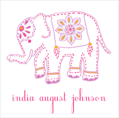 india elephant sticker - tina j studio
 - 1