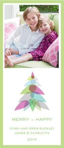 pastel tree long card
